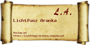 Lichtfusz Aranka névjegykártya